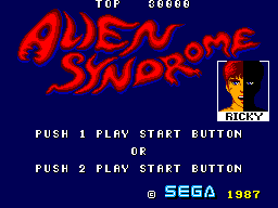 Alien Syndrome title screen for Sega Master System